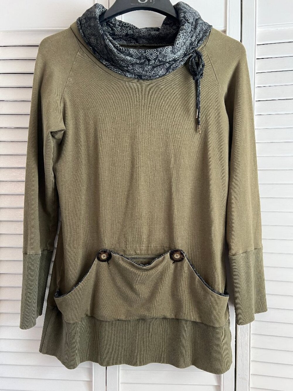 Nomads Hemp Wear cowl neck sweater pullover L